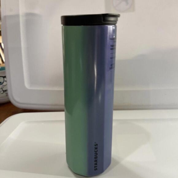 Starbucks Other - NWT Starbucks 16 Oz Ribbed Green Blue Purple Ombre Tumbler
